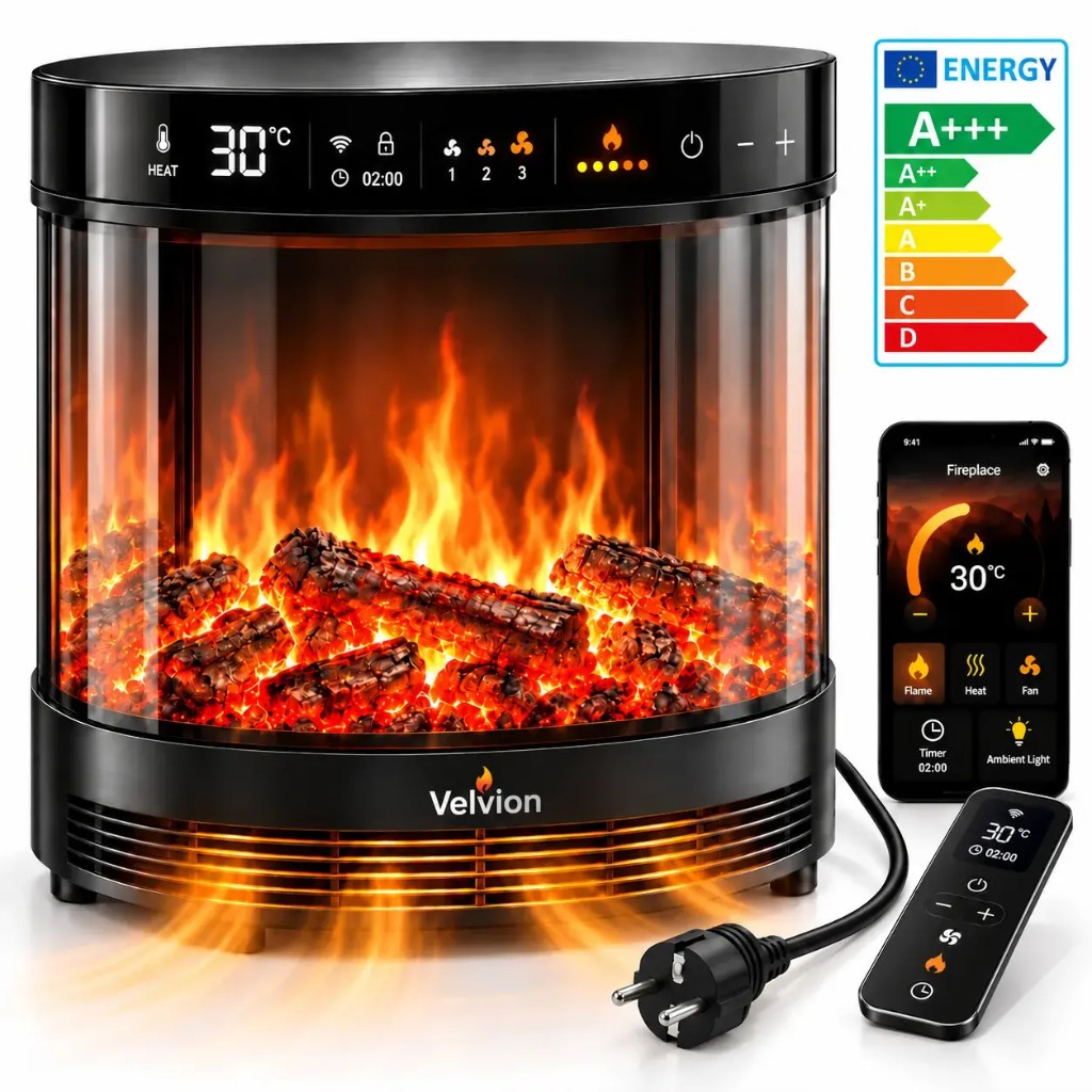 Velvion heater with smartphone app, IR remote and A+++ energy label