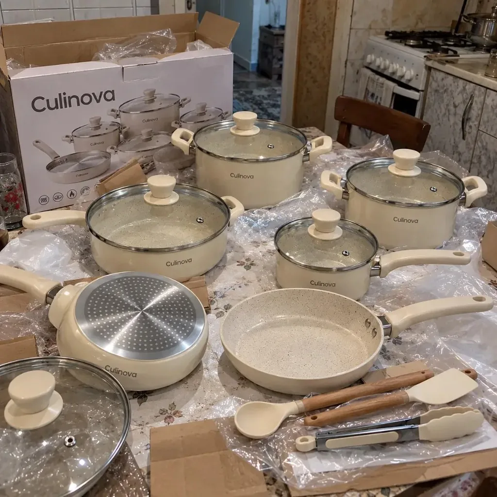 Culinova complete cookware set with original packaging